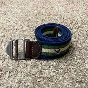 Men’s American Eagle leather & woven fabric belt